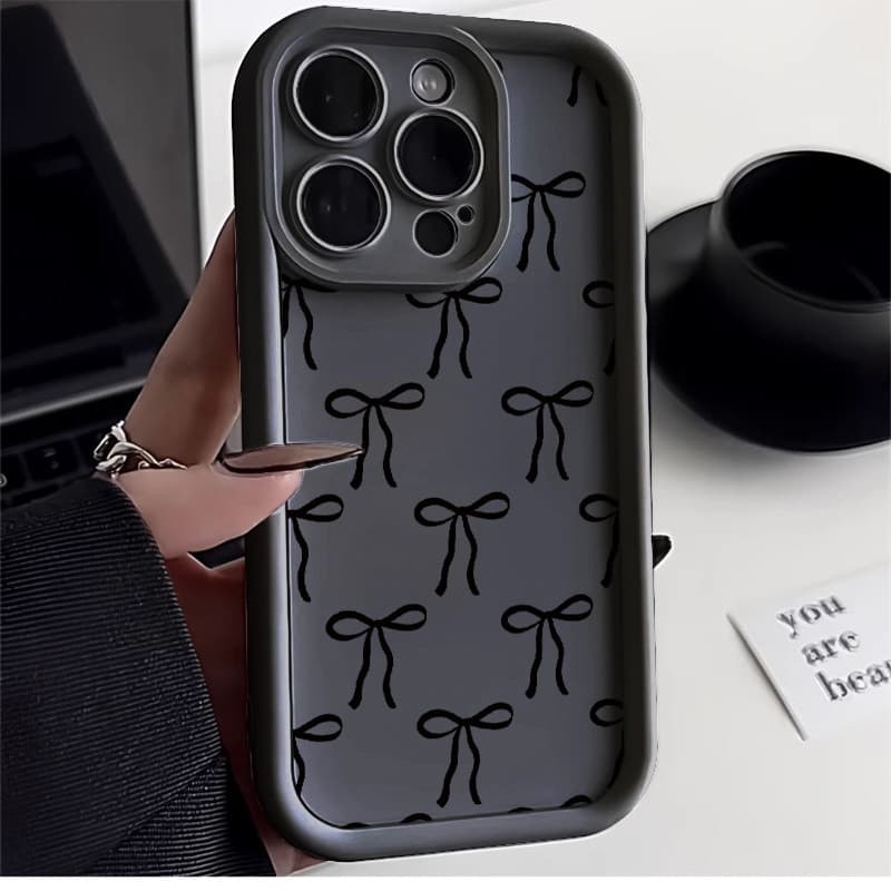 laço preto TPU anti-impacto Capinha Capa Para Samsung A14 A15 A54 A55 A05S A16 A07 A17 S22 S23 S24 S25 FE Ultra