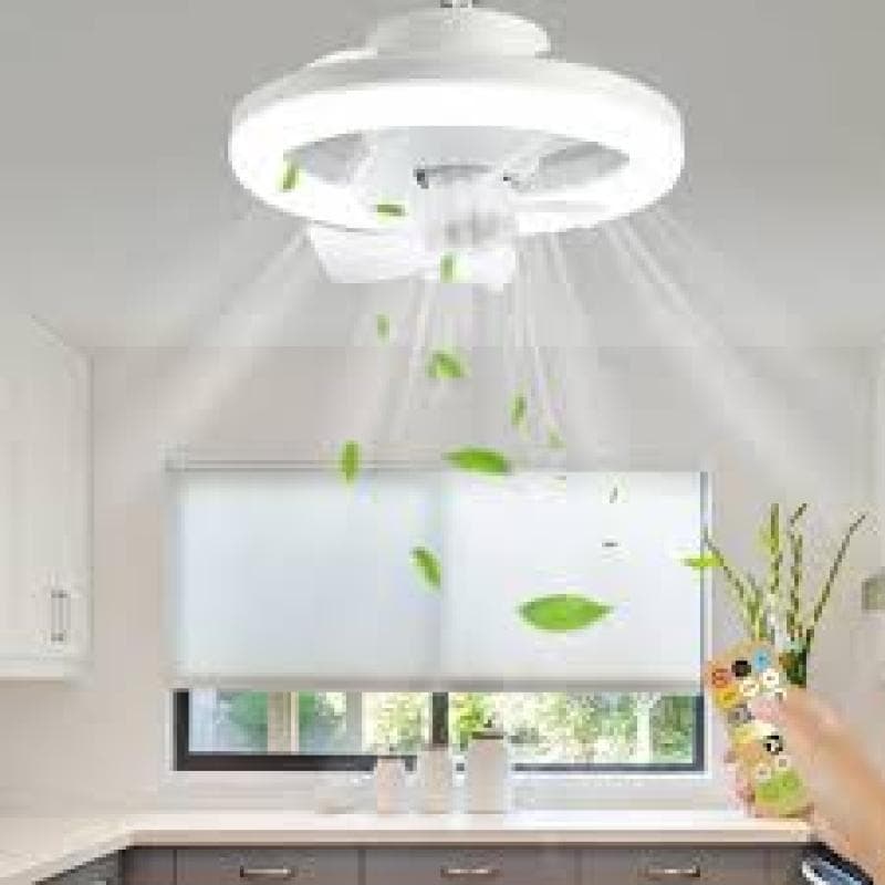 Ventilador de Teto com Lâmpada LED – 3 Cores + Controle Remoto