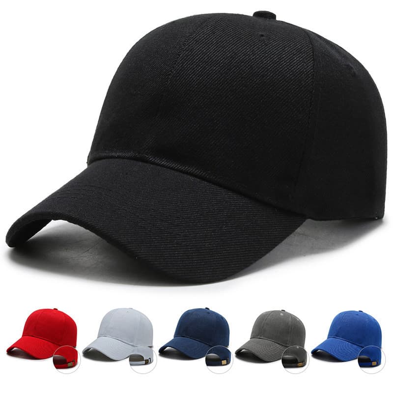 Boné de Beisebol Masculino Preto com Aba Curva para Primavera e Outono
