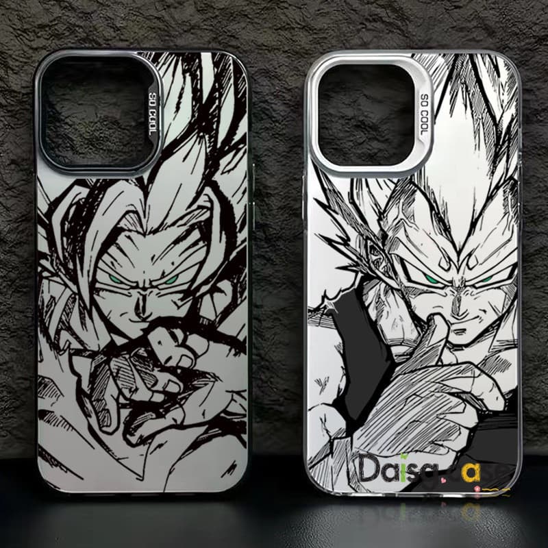 Popular Anime Goku Para iPhone 11-17pro max 7/8plus X XSMAX XR Luxo Banhado A Prata Dentro Capa Dura celular