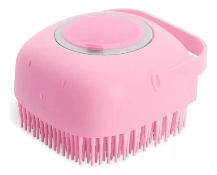 Esponja de Silicone P/ Banho Massageador Dispenser Shampoo