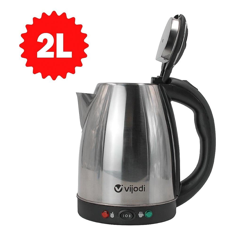 Chaleira Elétrica Inox 2L Portátil 1500W Fervedor de Água Base Giratória 110V