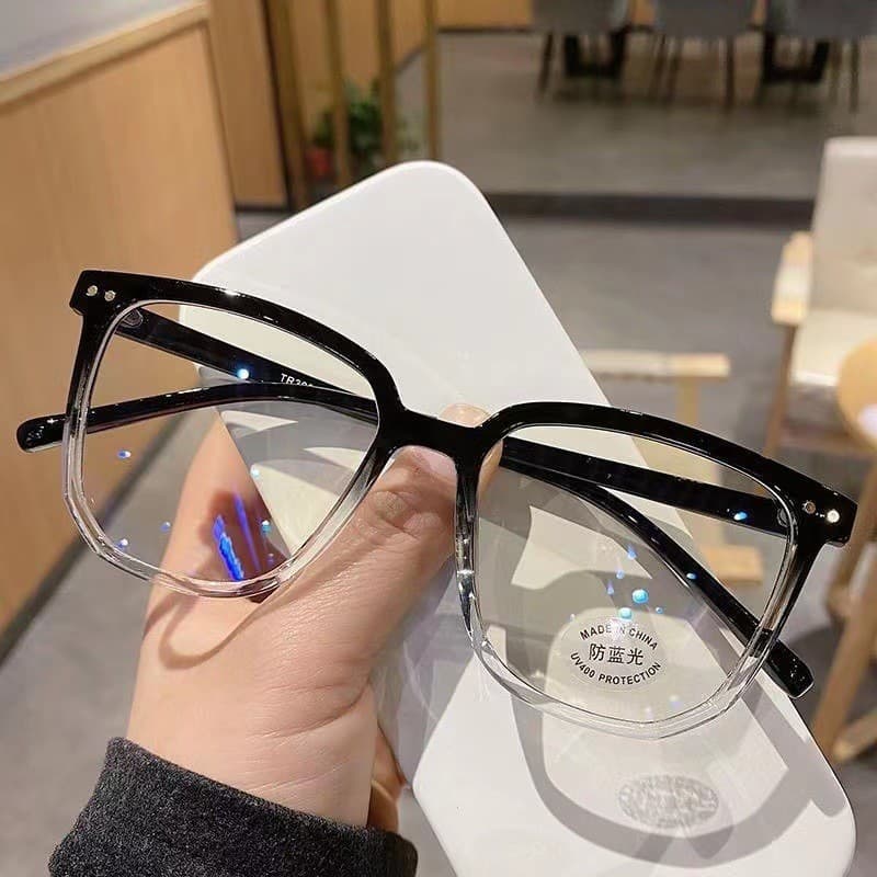Óculos Anti Luz Azul com Armação Leve Transparente Preta para Mulheres e Homens, Óculos Quadrados de Proteção.