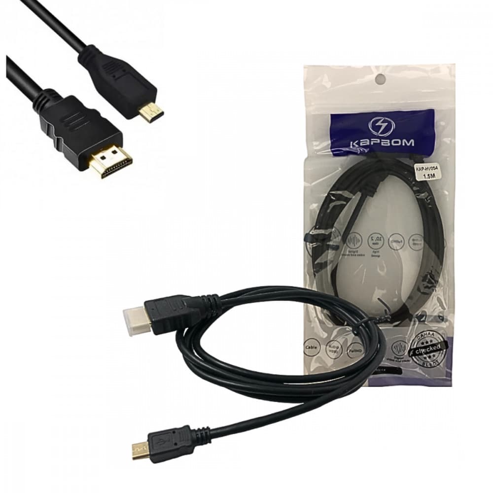 Cabo de dados HDMI / V8 de 1,5 metros