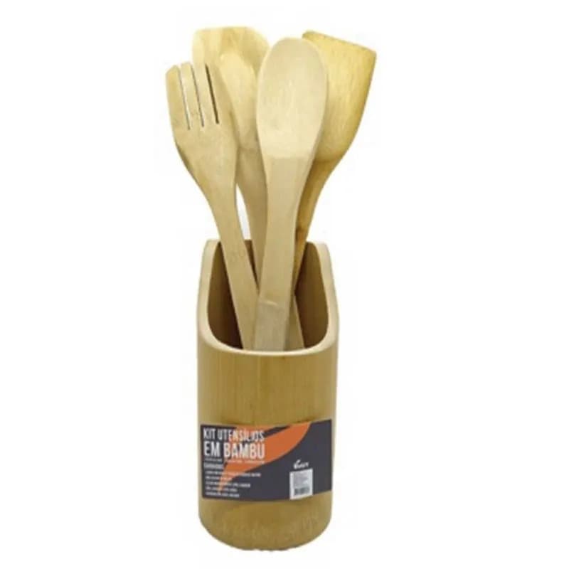 Conjunto de Utensílios em Bambu 5pçs livon 2568