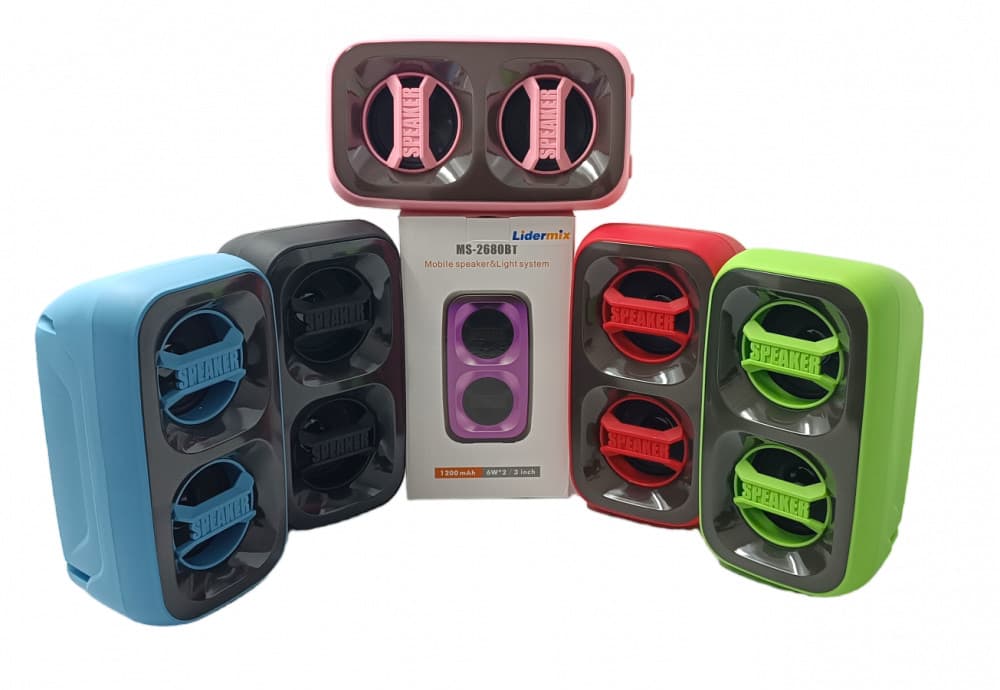 Caixa de Som Bluetooth Portátil  Rádio FM e Entrada Cartão de Memória MS-2680BT