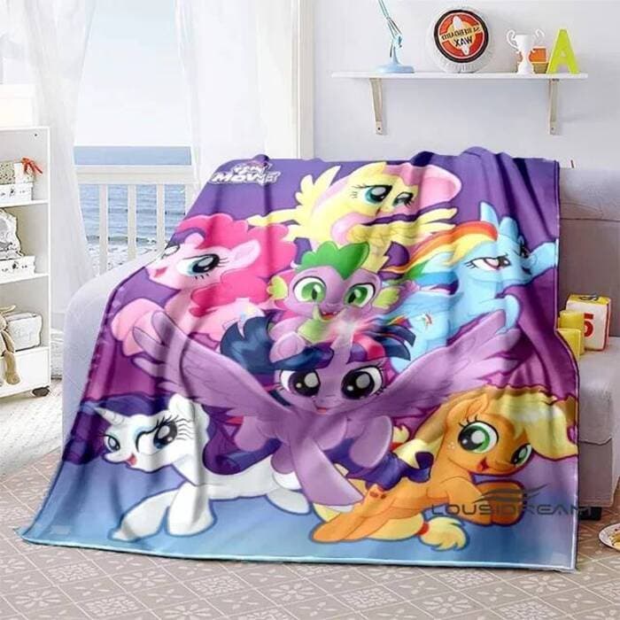 2025 Novo Cobertor Personalizável My Little Pony-y Para Crianças , Lençol De Pelúcia Fofo , Capa De Sofá , Desenho Anima