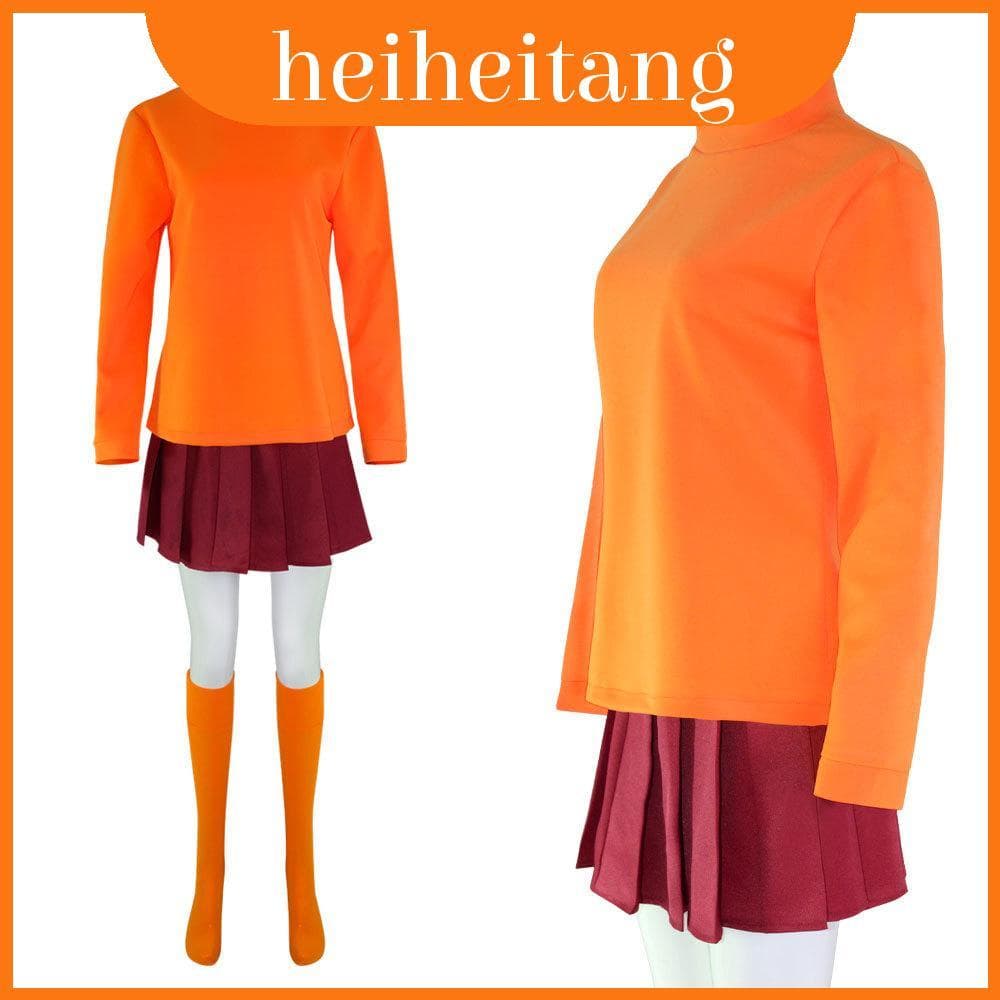 Conjunto De Fantasia De Cosplay Adulto Scooby Doo Velma Dinkley Para Halloween E Natal