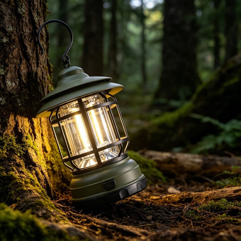 Lampião Retro 4 Funções LED Recarregável Portátil Resistente para Acampamento e Aventuras