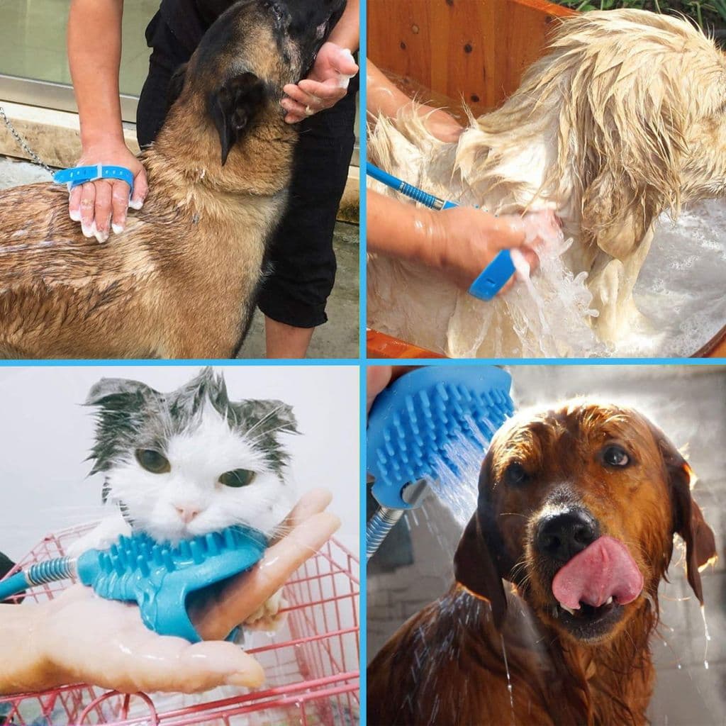 Mangueira Banho Escova Massageadora de Silicone Pets Não Machuca 2,20m - LMZ0255
