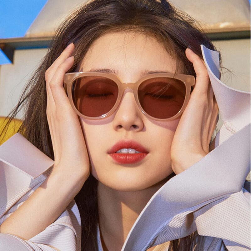 Óculos de Sol Cor de Chá, Novos Óculos Retro Minimalistas, Resistentes aos Raios UV para Mulheres-***--&--*&-*-&&***&-&*