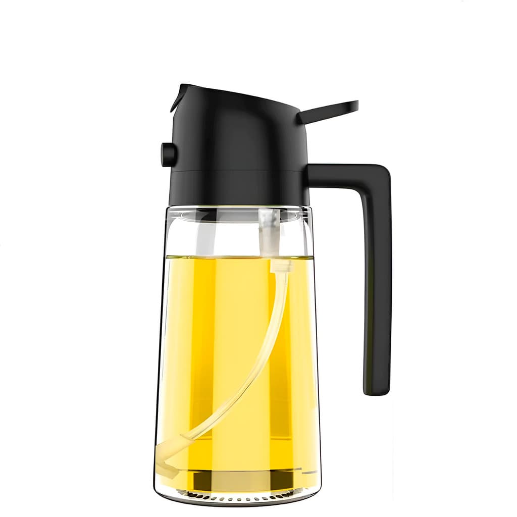 Porta Óleo Azeite Spray Manual 470ml Vidro Ideal Airfryer Grelhados Saladas  e Antiaderente