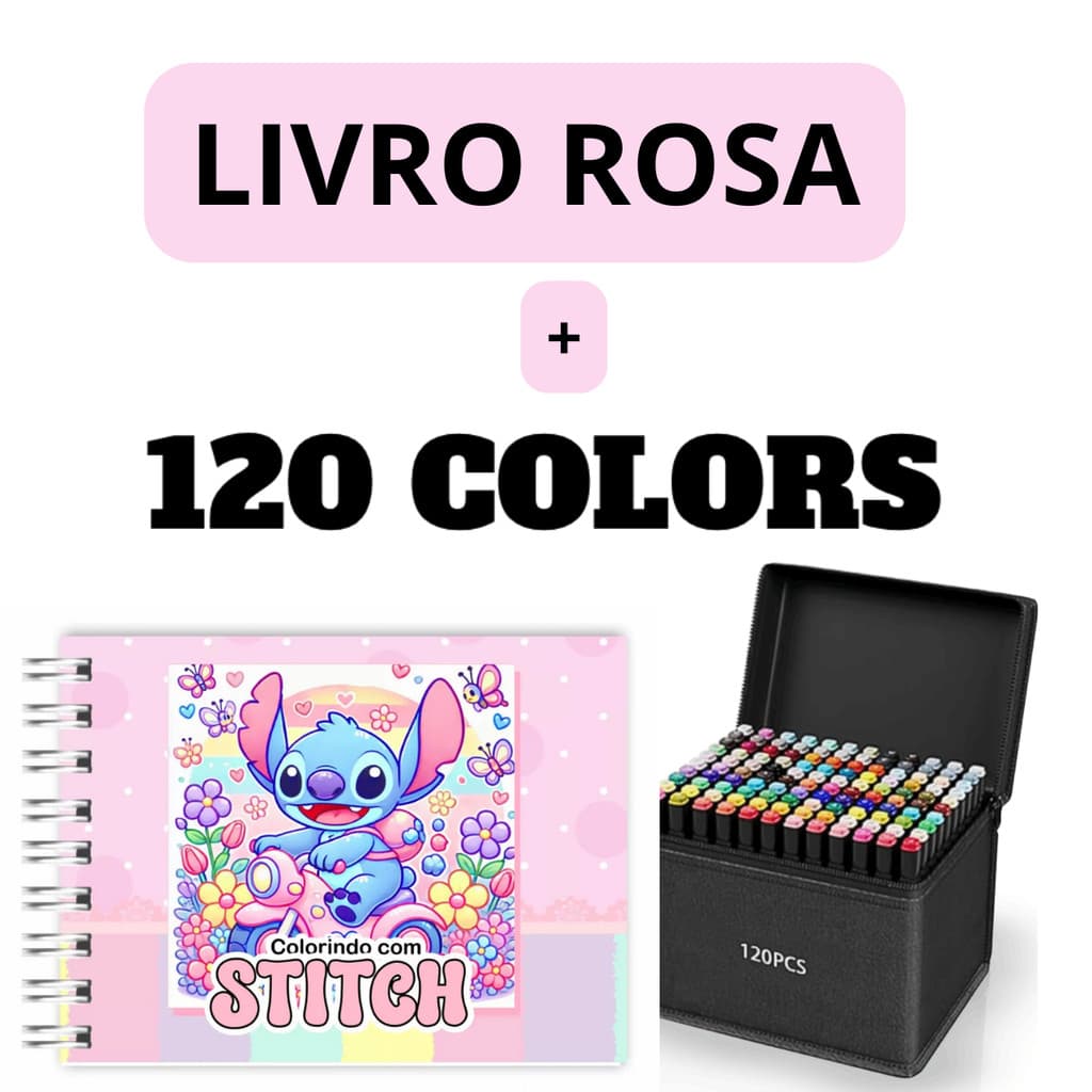 Kit Livro Colorir LIL. STI. + 120 Canetas