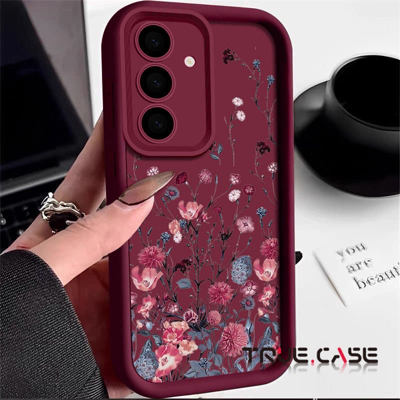 Caso Padrão De Flor Para Samsung Galaxy A55 A15 A14 A54 A35 A53 A34 A52 5G Macio TPU Silicone À Prova De Choque Capa Tra