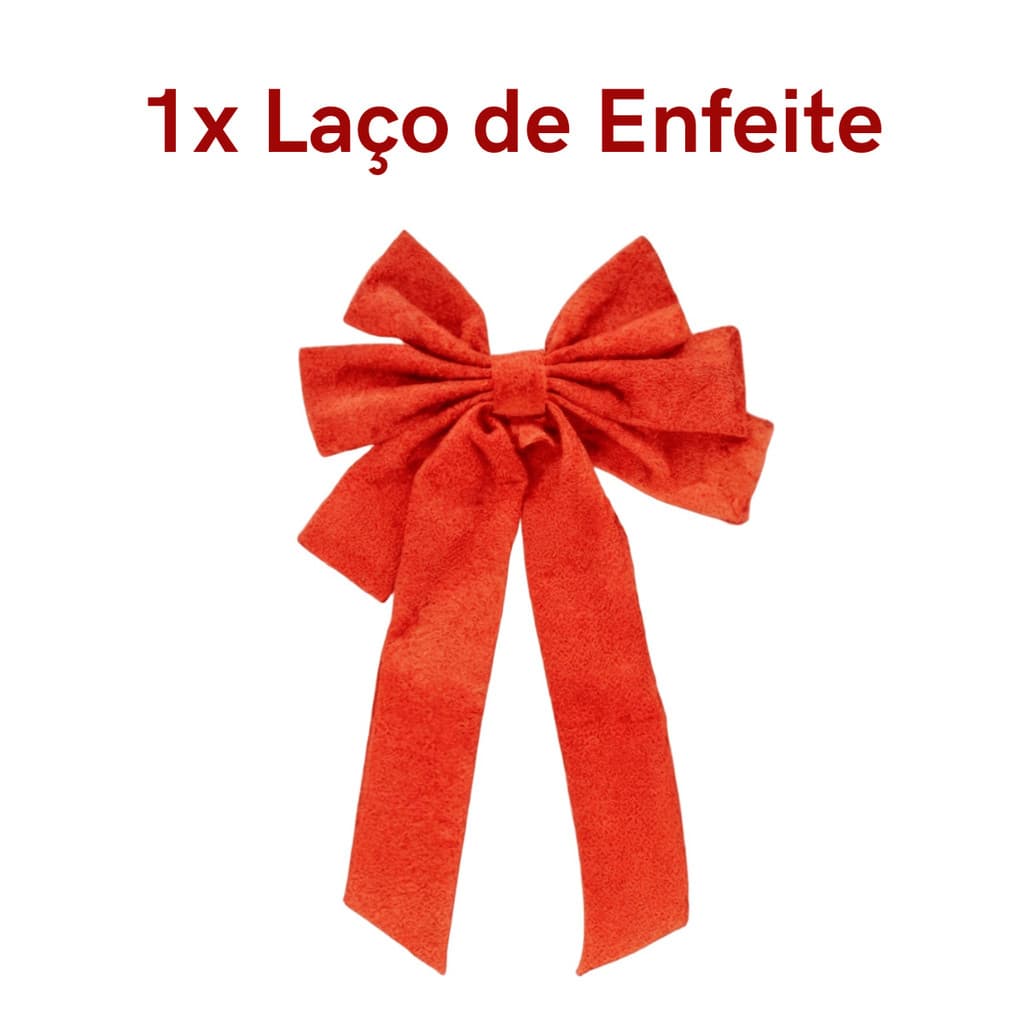 Laço de Enfeite de Natal Brilho Glitter 18x28 cm - WF1653