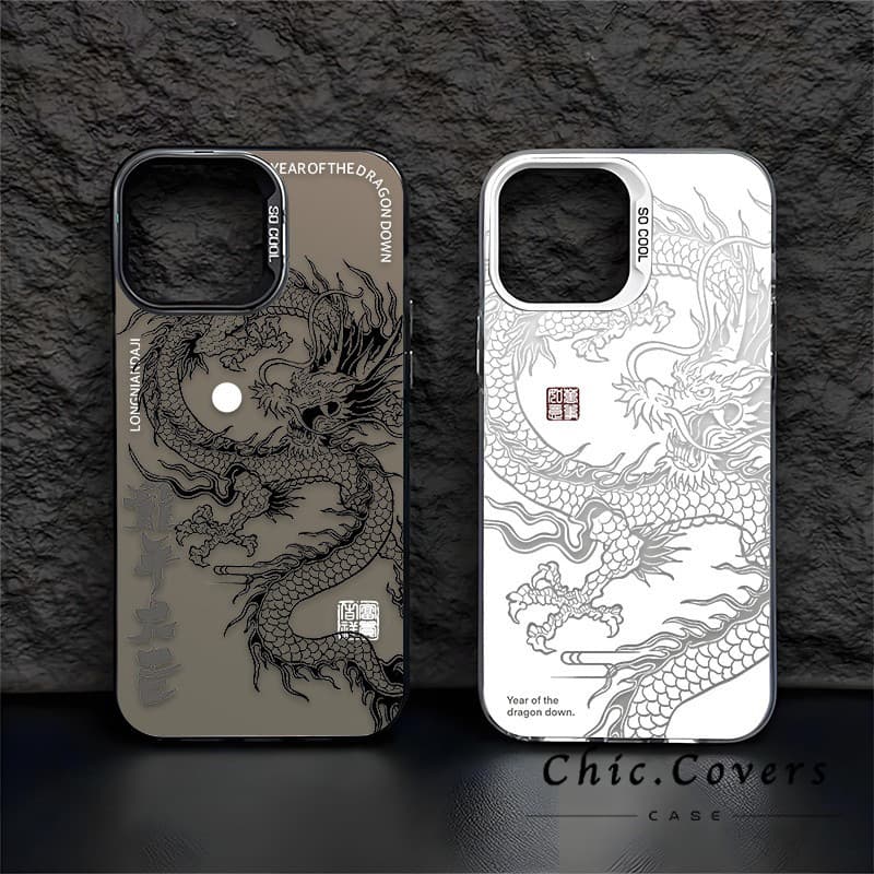 Capa Para iPhone 11 12 13 14 15 16 17 Pro Max 7/8Plus XR XS XSMAX Luxo Fosco Dragão Starful