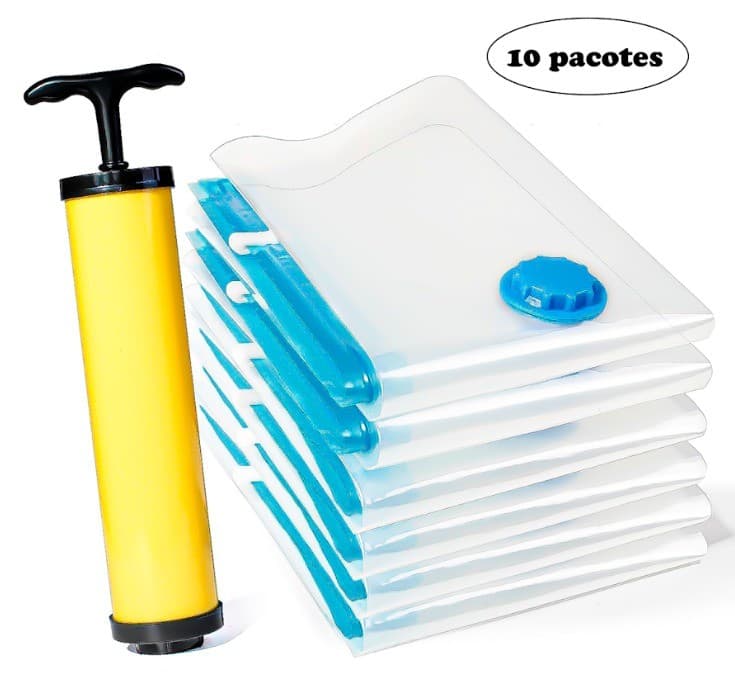 Kit 10 Sacos a Vácuo + Bomba