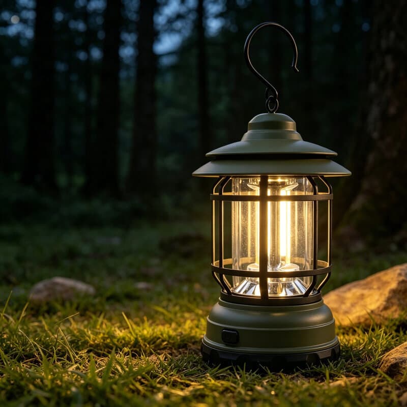 Lampião LED Recarregável Portátil Retro 4 em 1 para Acampamento, Emergência e Uso Externo
