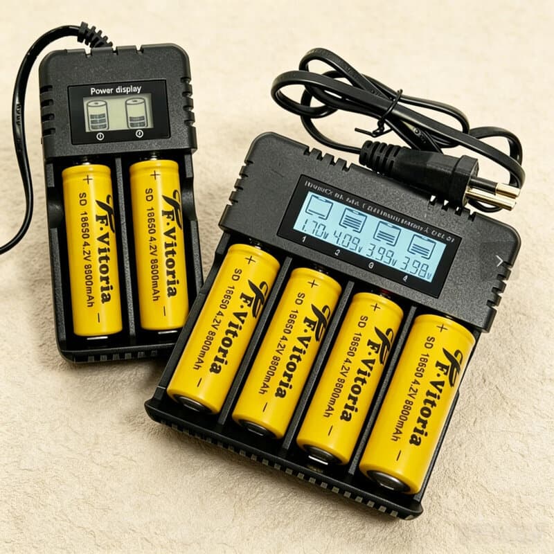 Carregador Universal 4 Canais com Display para Baterias Recarregáveis 18650 26650 16340