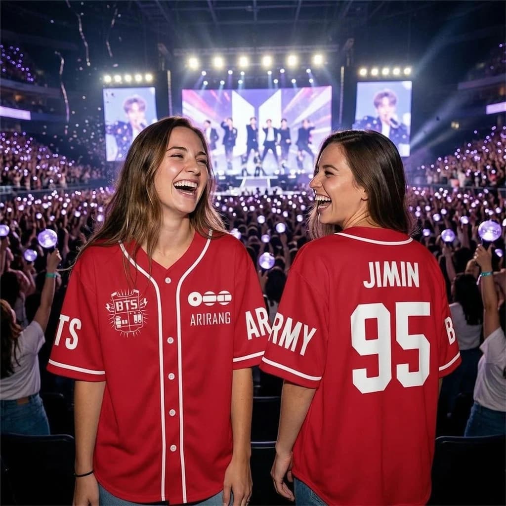Camisa Personalizada Com Decote Em V, Merch de Turnê Mundial para Fãs