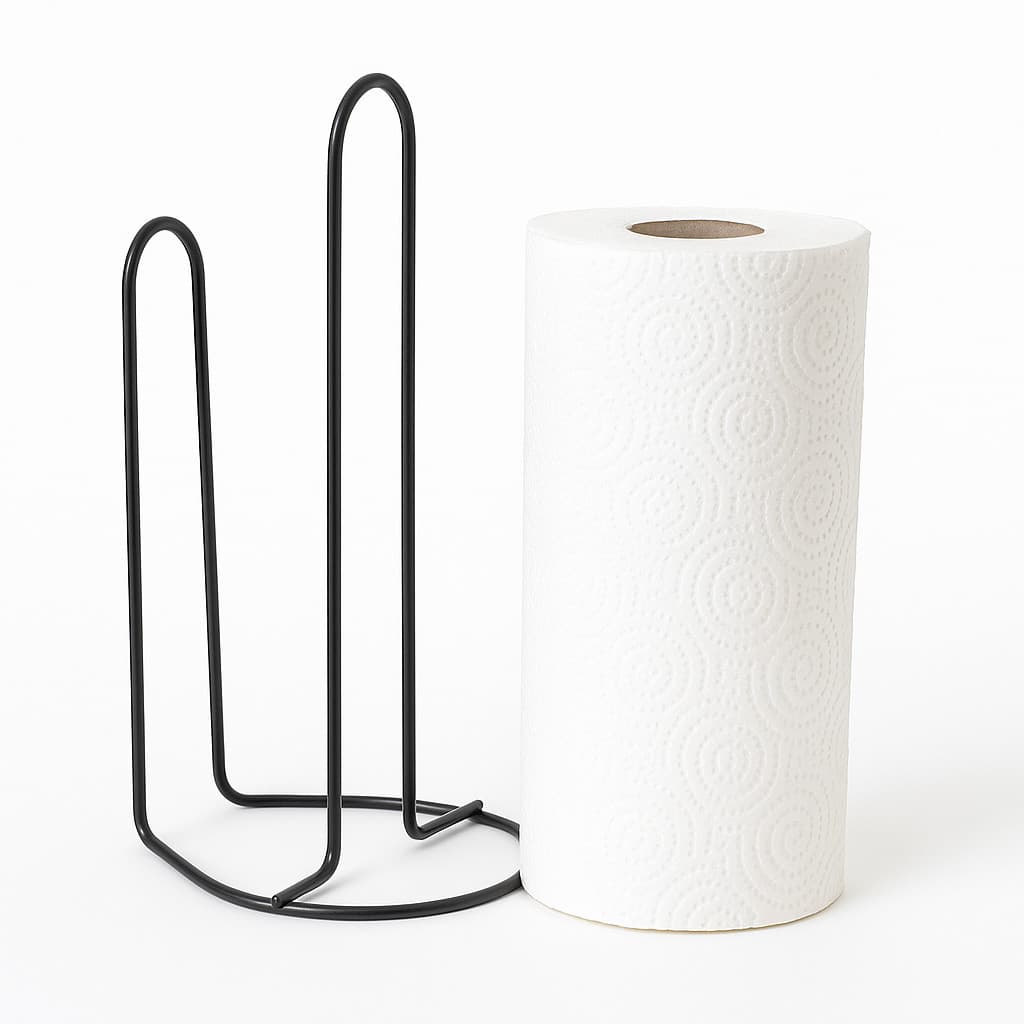 Suporte de Papel Toalha Aramado Preto – Porta Rolo de Cozinha Moderno e Resistente