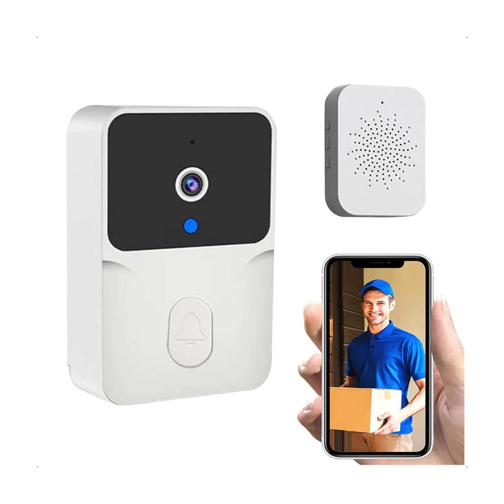 Campainha Inteligente Wi-Fi Com Câmera Vídeo HD Visão Noturna Mini Doorbell T&Z X9 Sem Fio