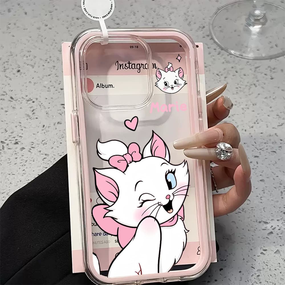 Capinha Capa de Anti-impacto 3 Em 1 Para iPhone 11 12 13 14 15 16 Pro Max Plus Transparente Case Gatinho Soul