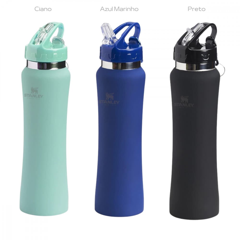 Garrafa Squeeze 750 ml Aço Inox Academia com Canudo