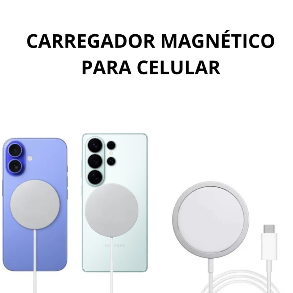 Carregador Magnético de Indução p/ Celular Fast Charging - 20w