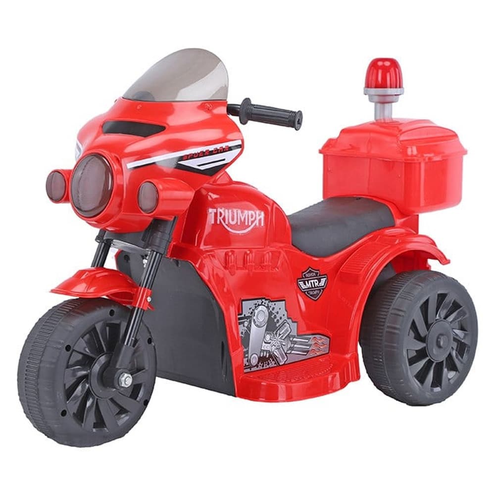 Moto Infantil Eletrica Sirene e Bau Vermelha