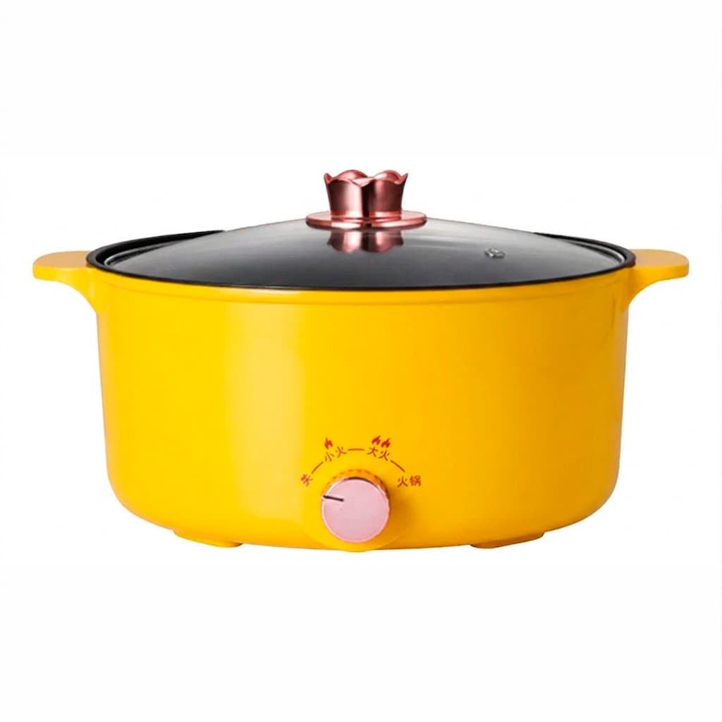 Panela Elétrica Amarela Multifuncional Gourmet Antiaderente