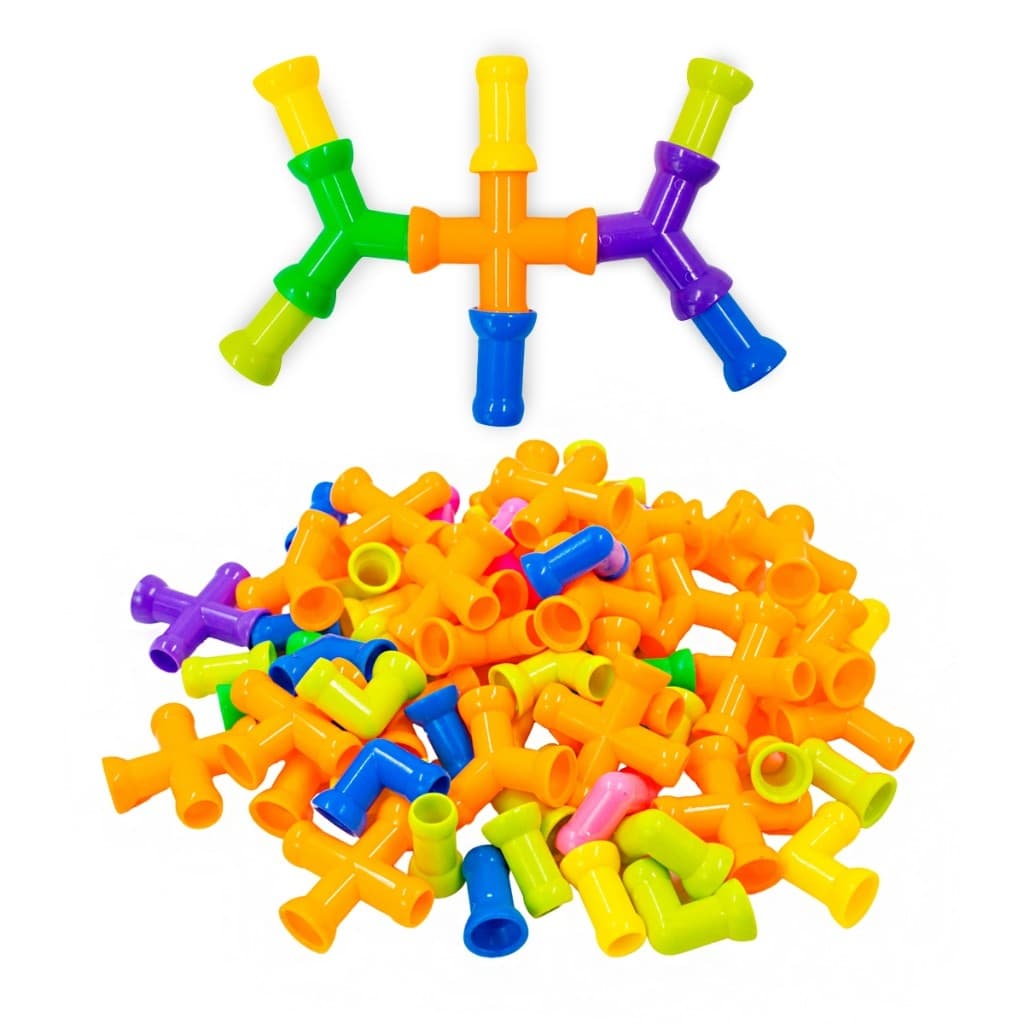 Brinquedo De Montar Interativo Infantil Coloridos Tubos Pequenos Canos Encaixar