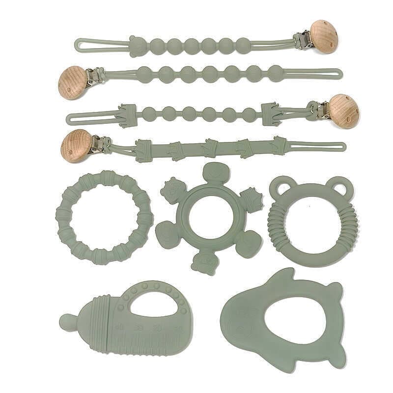 Mordedor de Silicone de qualidade alimentar infantil Donut 3 meses bebê Molar vara treinador muscular Oral infantil