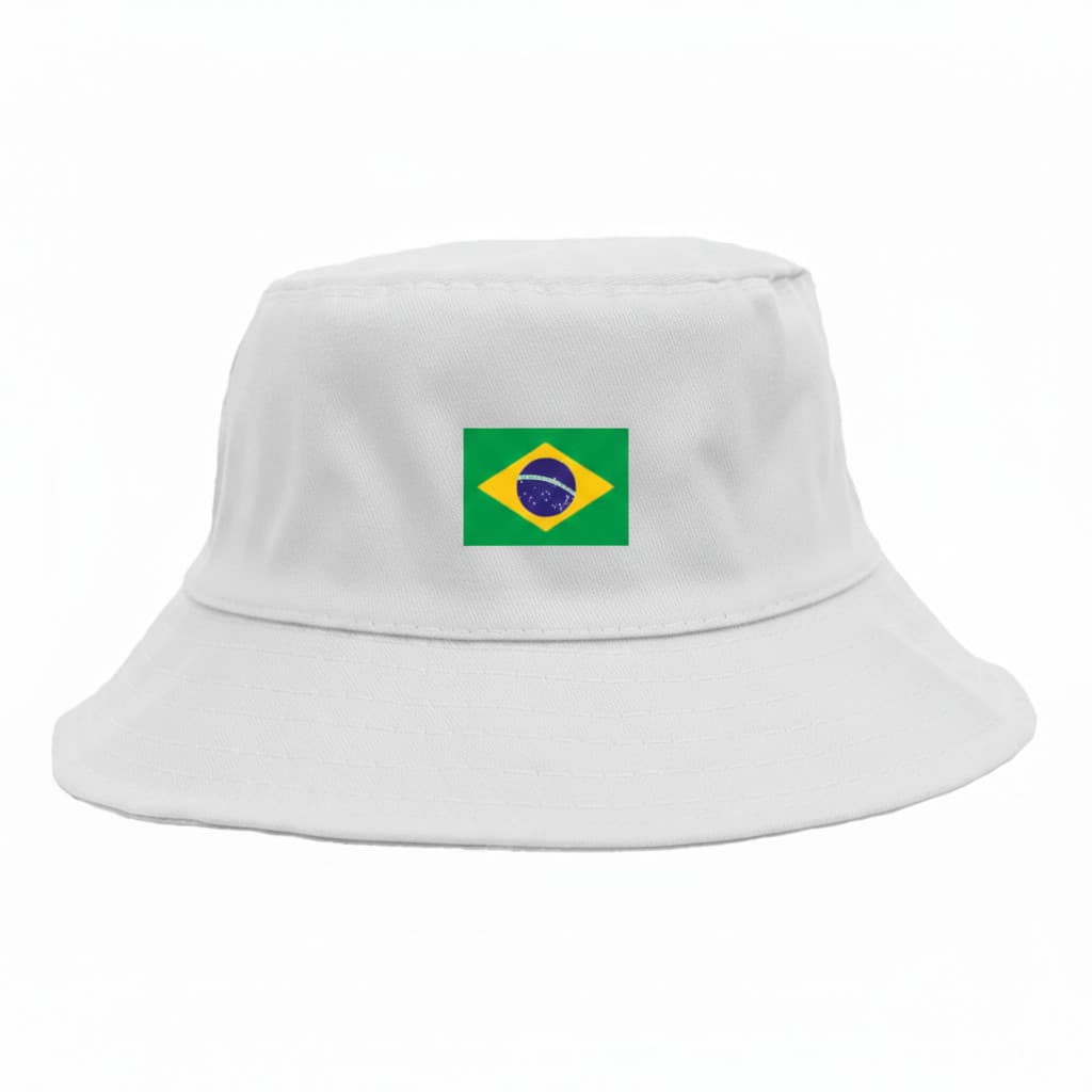 Chapéu Bucket Hat Brasil Branco Copa Do Mundo 2026 Unissex