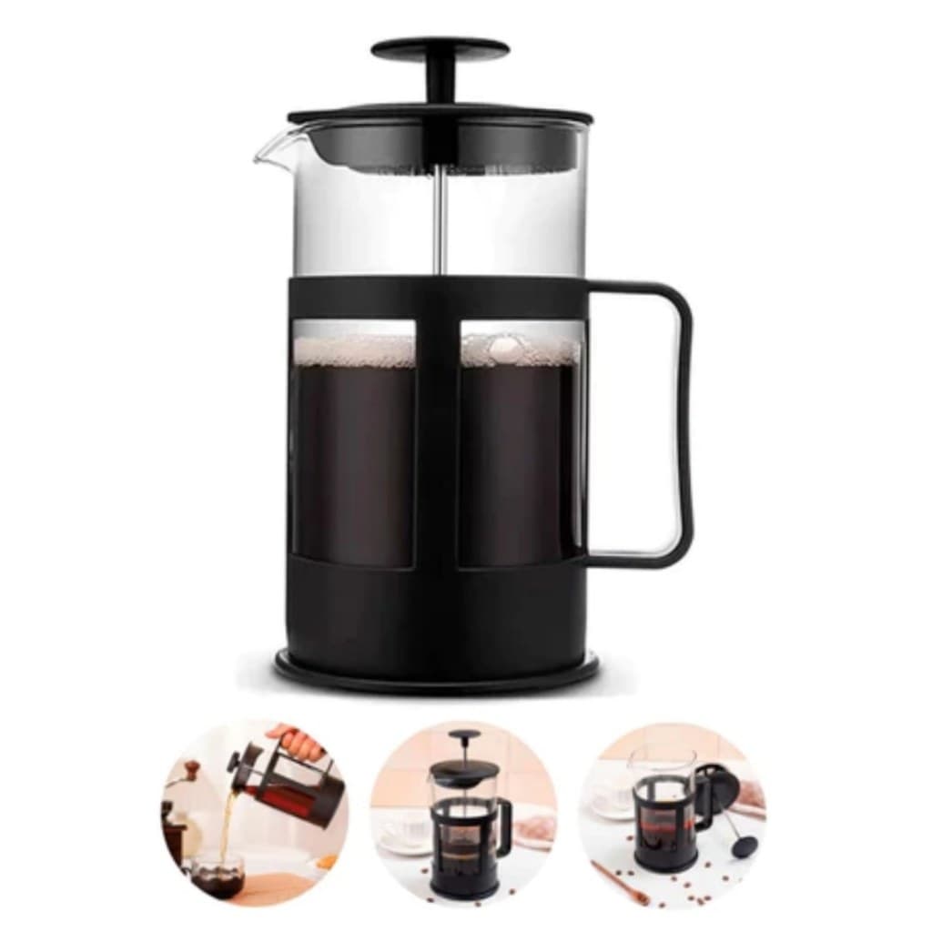 Cafeteira Prensa Francesa 350ml – Sabor Intenso e Praticidade - MO-AK-55