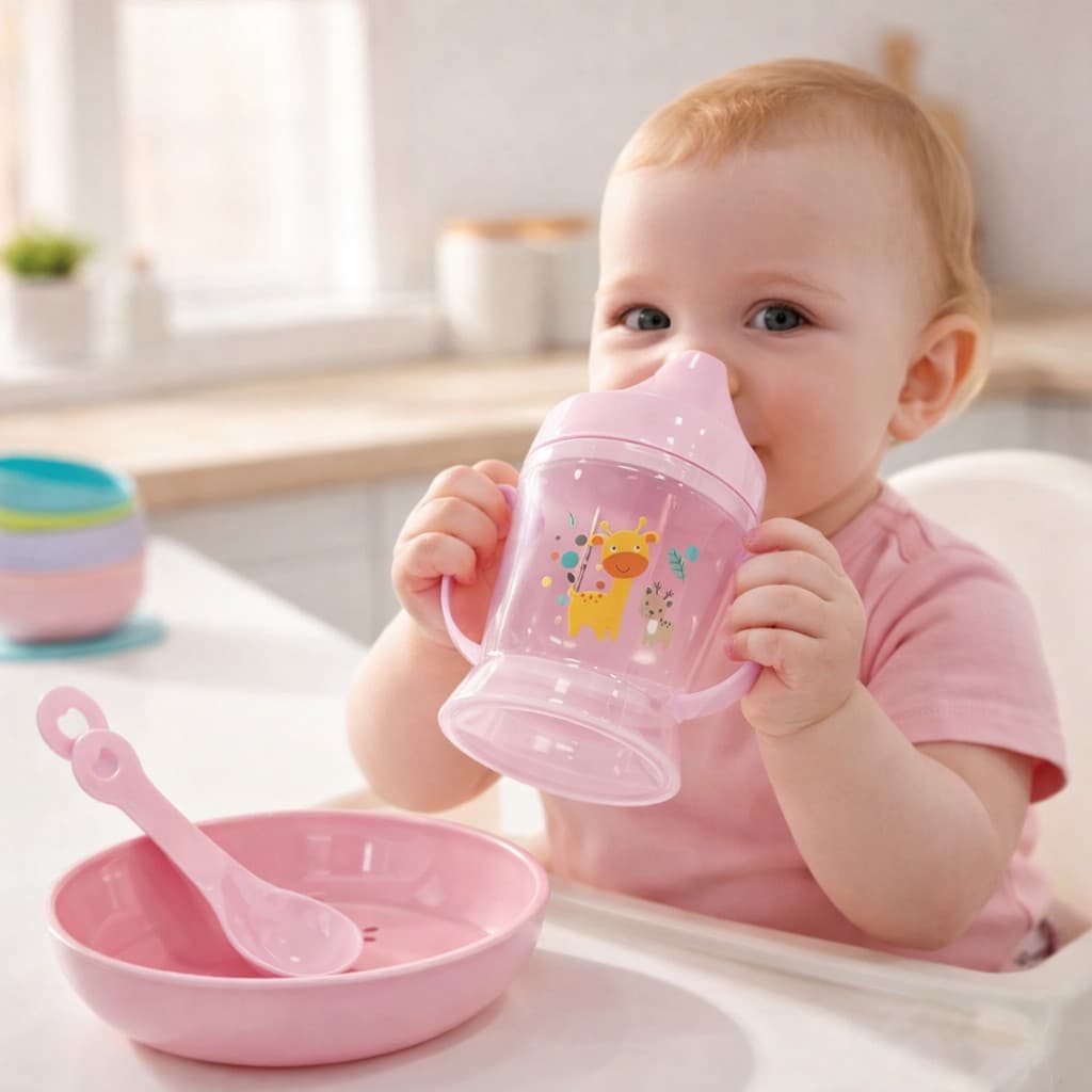 Kit Papinha Bebê 4 Peças Tigela Copo Garfo Colher Bpa Free – OFFERS MAGIC