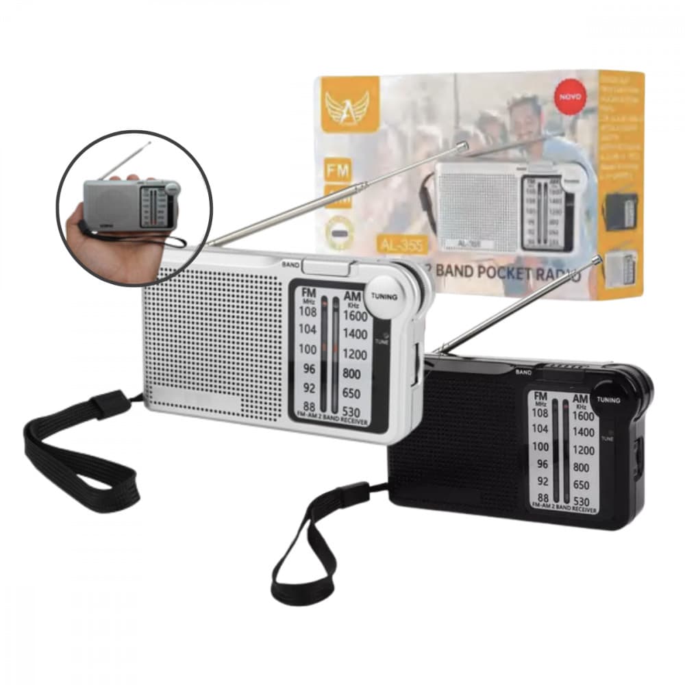 Mini Rádio De Bolso Portátil FM/AM 2 Bandas Retrô Altomex AL-355