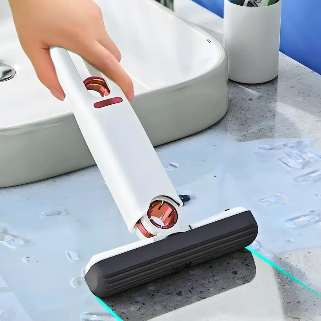 Mini Rodo Mop Esfregão Absorvente Portátil Multifuncional Mesa Janela Cozinha / Cor Branco