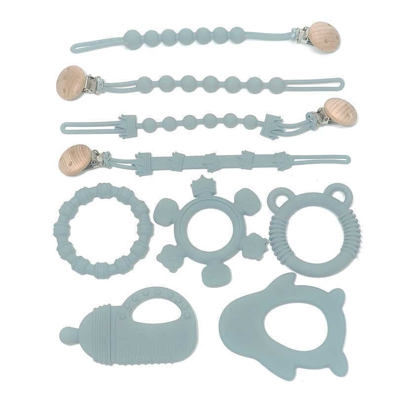 Mordedor de Silicone de qualidade alimentar infantil Donut 3 meses bebê Molar vara treinador muscular Oral infantil