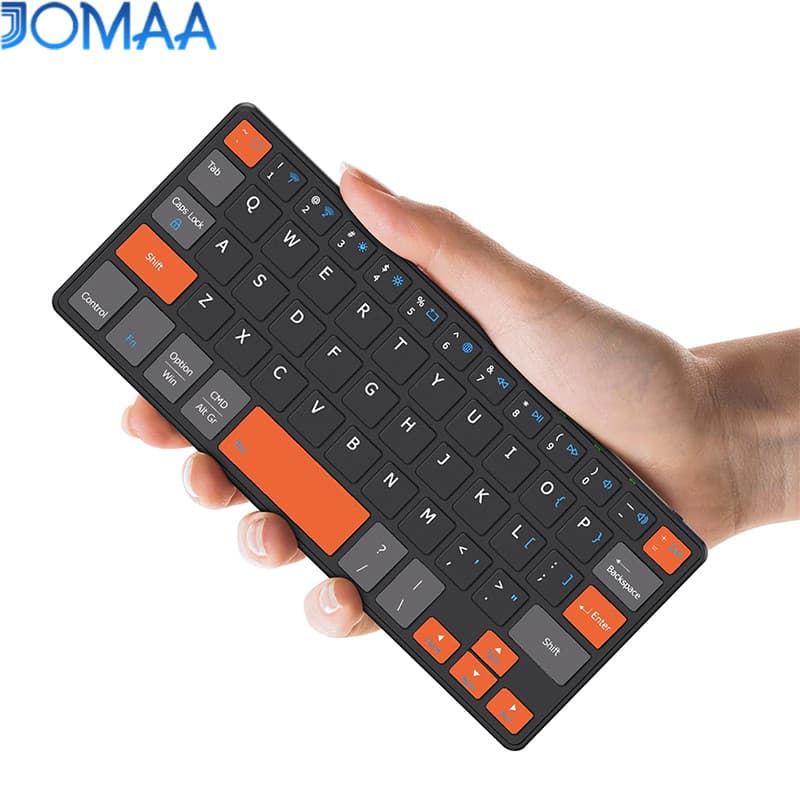 JOMAA Mini Teclado Bluetooth Sem Fio Com Suporte De Qualquer Ângulo Tipo-c De Escritório De Viagem Recarregável Para And