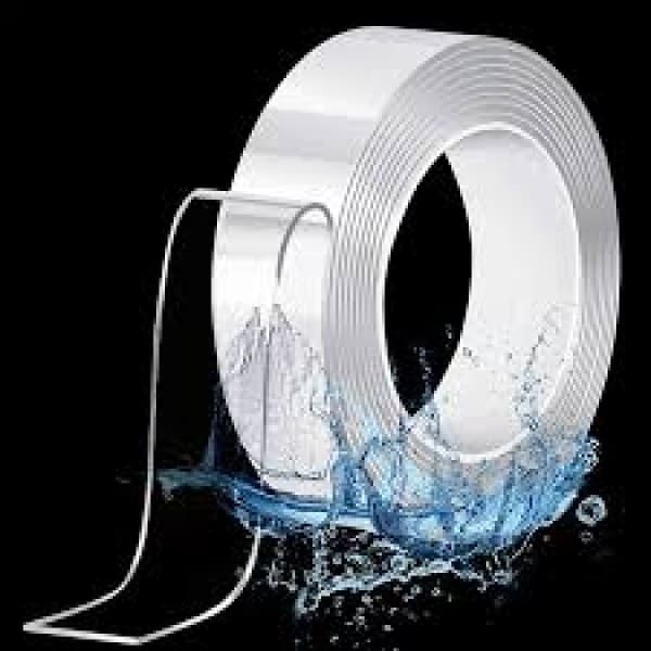 Fita Nano Dupla Face Transparente Lavável Reutilizável Cola Tudo Multiuso 3 Metros
