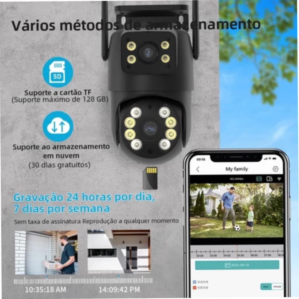 Câmera de Segurança Com Visão Noturna IP Wi-Fi Full HD  Aplicativo ICSEE
