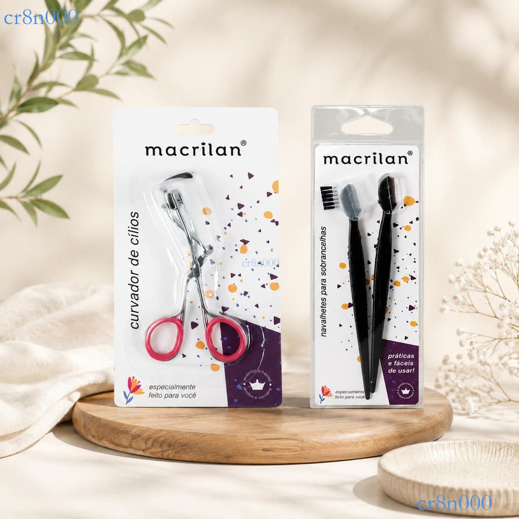 Kit Curvador de Cílios Macrilan + Aparelho para Depilar Sobrancelha com 2 Unidades ✨cr8n000