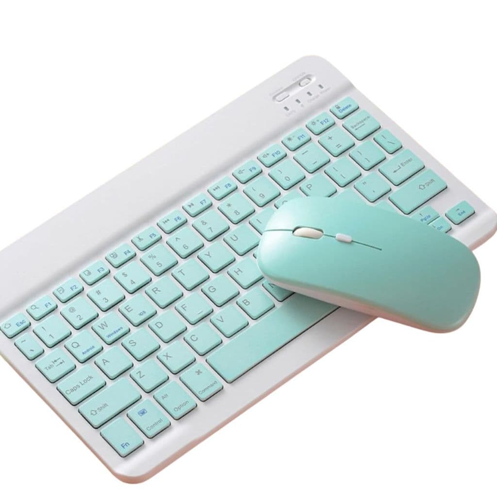 Kit Teclado e Mouse Azul - Bluetooth