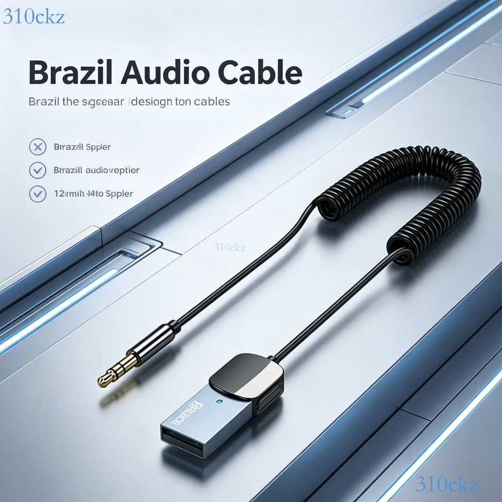 Bluetooth Audio Adapter Hrebos – Receptor P2 3,5mm com Mic e Auto Sync – AD-206 ✨310ckz