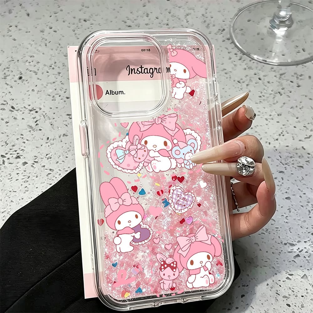 Case for iPhone 13 12 11 16 Air 17 15 14 Pro Max XR Macaron Color Silicone drift Sand Cover Mul Sanrio Soul