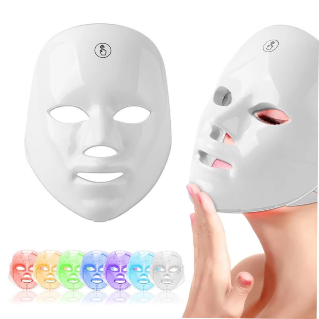 Máscara de LED 7 Cores para Terapia de Fóton, Cuidados com a Pele, Firmadora e Antienvelhecimento