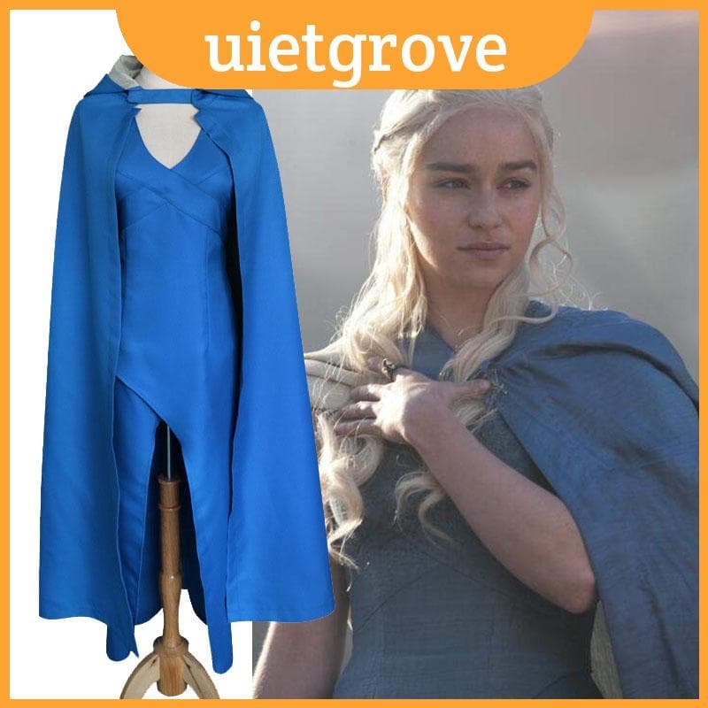 Impressionante Capa De Vestido De Fantasia De Game Of Thrones Daenerys Targaryen De Corpo Inteiro Para Eventos De Hallow