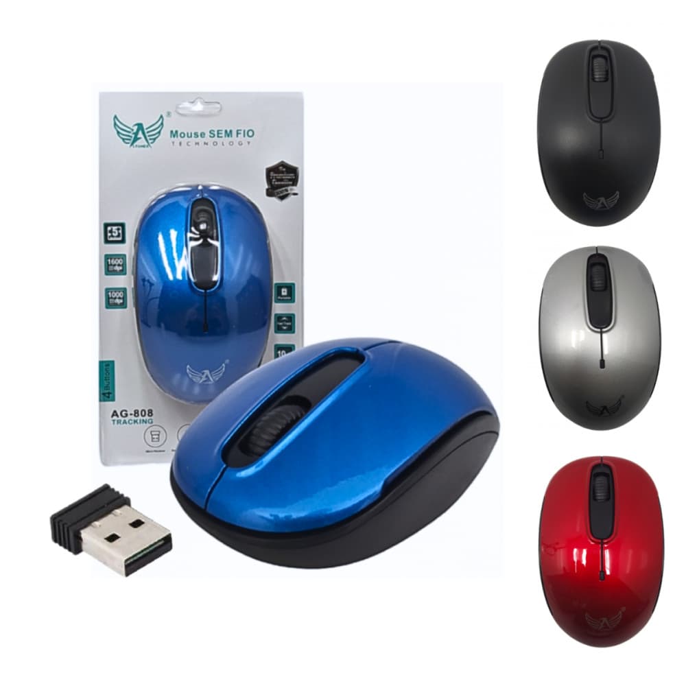 Mouse Óptico sem Fio 1600dpi PC e Notebook Altomex AG-808
