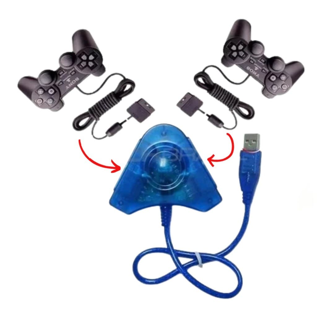 Adaptador Duplo para Controles PlayStation - Azul